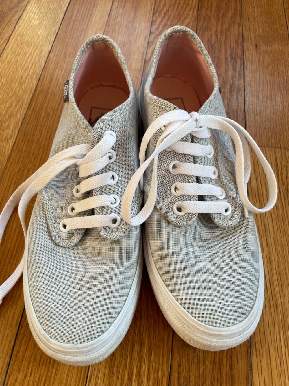 Vans Authentic Gray Canvas Sneakers Womens 7 Low Top Lace Up